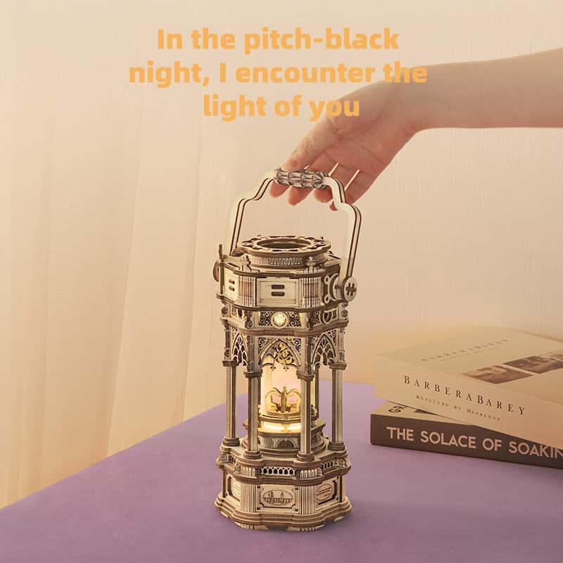 Peach Victoria Lantern Music Box Birthday Handmade DIY Gift for Girlfriend Thoughtful Creative Present