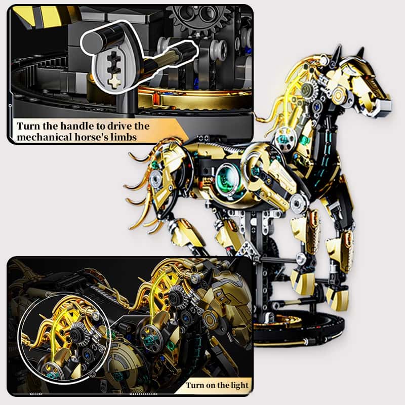 【Jinma Laicai】New building block mechanical animal assembly ornaments toys for boys and girls