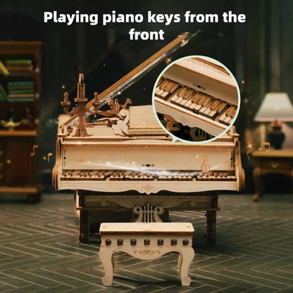 Peach-themed wooden assembly model 3D puzzle DIY building block toy for adults