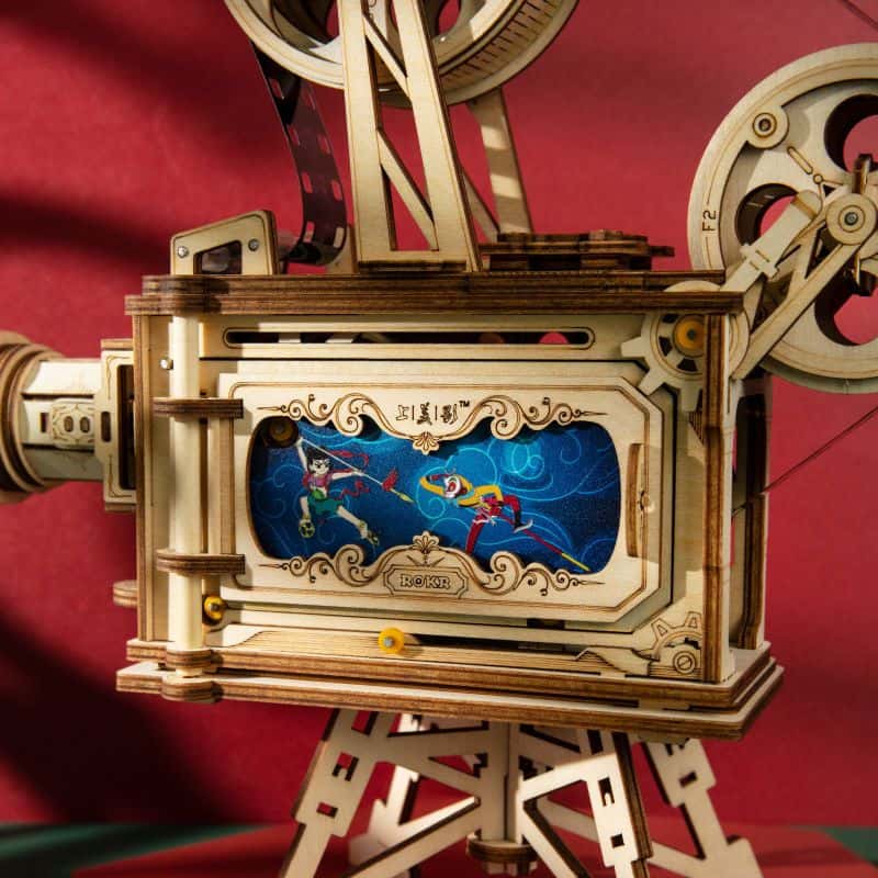 Peachwood assembled model of a projection mechanical track, 3D puzzle of Night City, DIY handmade gift toy