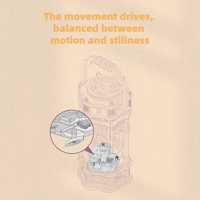 Peach Victoria Lantern Music Box Birthday Handmade DIY Gift for Girlfriend Thoughtful Creative Present