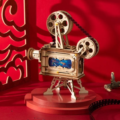 Peachwood assembled model of a projection mechanical track, 3D puzzle of Night City, DIY handmade gift toy