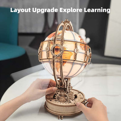 Peach Globe Vision Building Blocks DIY Handmade Wooden Assembly Puzzle Birthday and Christmas Gift for Boys and Girls Decoration