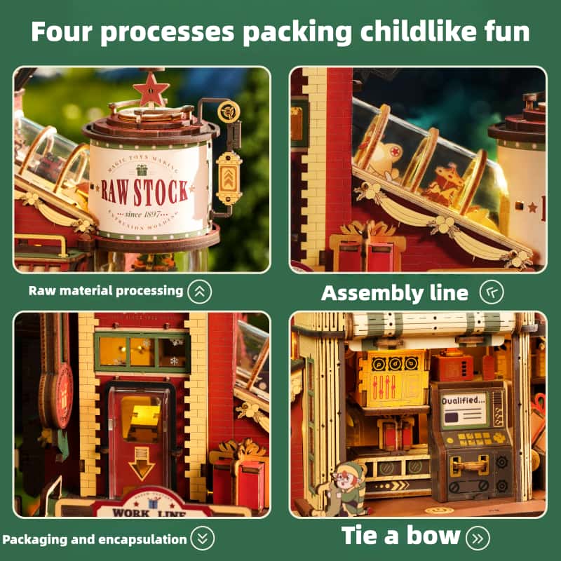 Peach Gift Factory Wooden Puzzle DIY Handmade Building Blocks Assembly Adult Version Cottage Model Toy Christmas