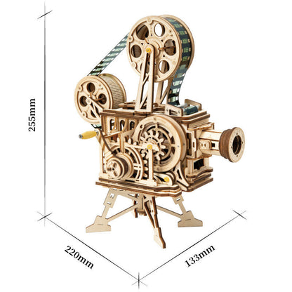 Peachwood assembled model of a projection mechanical track, 3D puzzle of Night City, DIY handmade gift toy