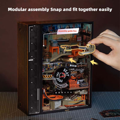 Peach Parallel World Hip-Hop Street Gift Boys Creative Handmade Building Block Puzzle Toy Christmas Model