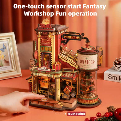 Peach Gift Factory Wooden Puzzle DIY Handmade Building Blocks Assembly Adult Version Cottage Model Toy Christmas