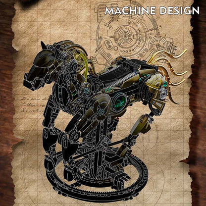 【Jinma Laicai】New building block mechanical animal assembly ornaments toys for boys and girls