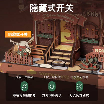 Peach Cuckoo Clock Building Block Toy DIY Wooden Assembly Model 3D Puzzle Children's Day Gift