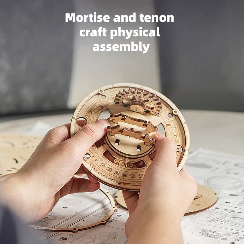 Peach Globe Vision Building Blocks DIY Handmade Wooden Assembly Puzzle Birthday and Christmas Gift for Boys and Girls Decoration