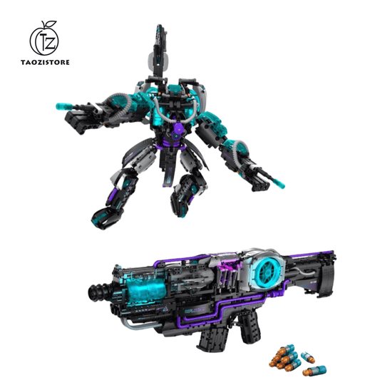 New black technology building block gun, continuous firing variable robot, children's boy educational assembly toy gift