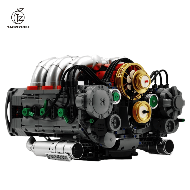 911 horizontally opposed 6-cylinder engine building block model electric assembly technology toy boy birthday gift collection display first choice