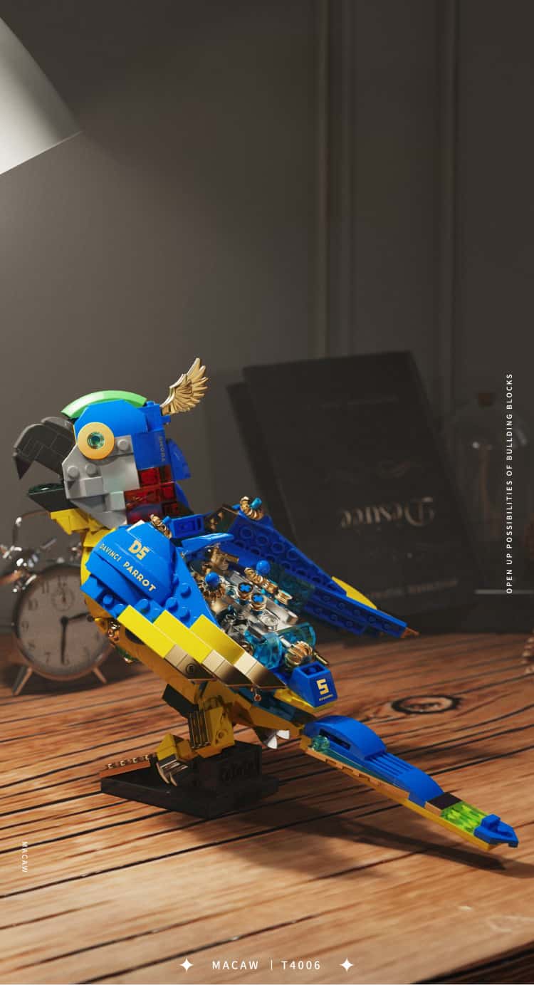 Steampunk building blocks King Kong Parrot mechanical gear model ornaments toy