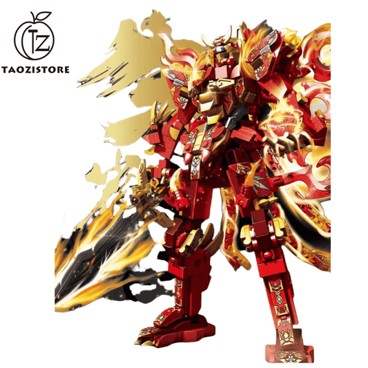 Ninjago building blocks mythical beast Suzaku Sacred Armor Chinese style mecha model suitable for boys and girls to collect gifts [a set of building blocks to create two forms]