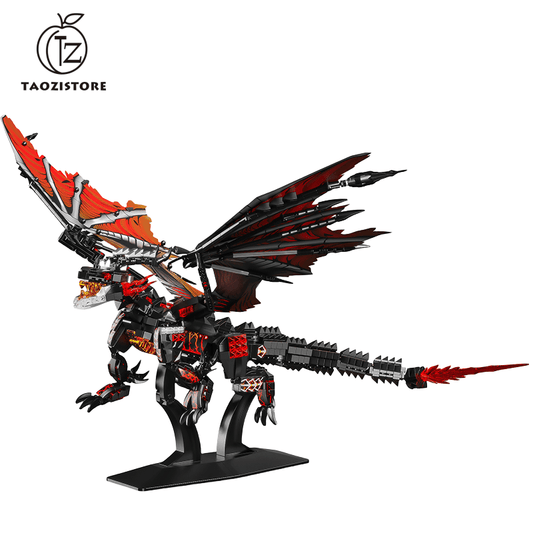 Chinese Fire Dragon Giant Dragon Model Chinese Dragon Building Blocks Classic Chinese Style Collection Display Toy Gift for Children Over 12 Years Old and Adults