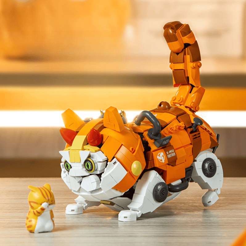 Mechanical cat orange prince assembly toy educational animal model suitable for boys and girls holiday gifts