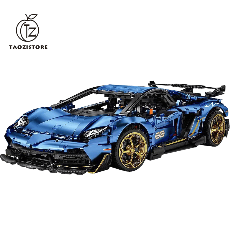 [Metallic Blue] Lambo Aventador SVJ 63 Diecast Model Car – Large Static Display 55cm – Luxury Supercar Collectible Toy Gift