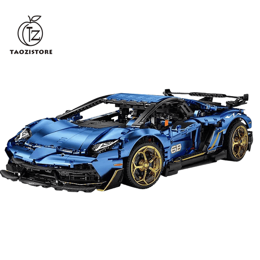 [Metallic Blue] Lambo Aventador SVJ 63 Diecast Model Car – Large Static Display 55cm – Luxury Supercar Collectible Toy Gift