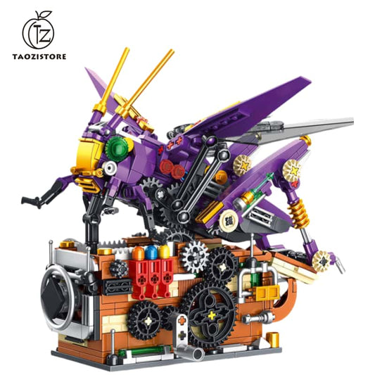 Mechanical animal electroplating building block toys children's assembly trendy play gifts suitable for boys and girls holiday gifts