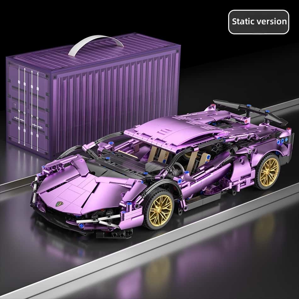 Cool remote control Lambo sports car + electroplated purple exterior + colorful lights + upgraded motor power children's gift