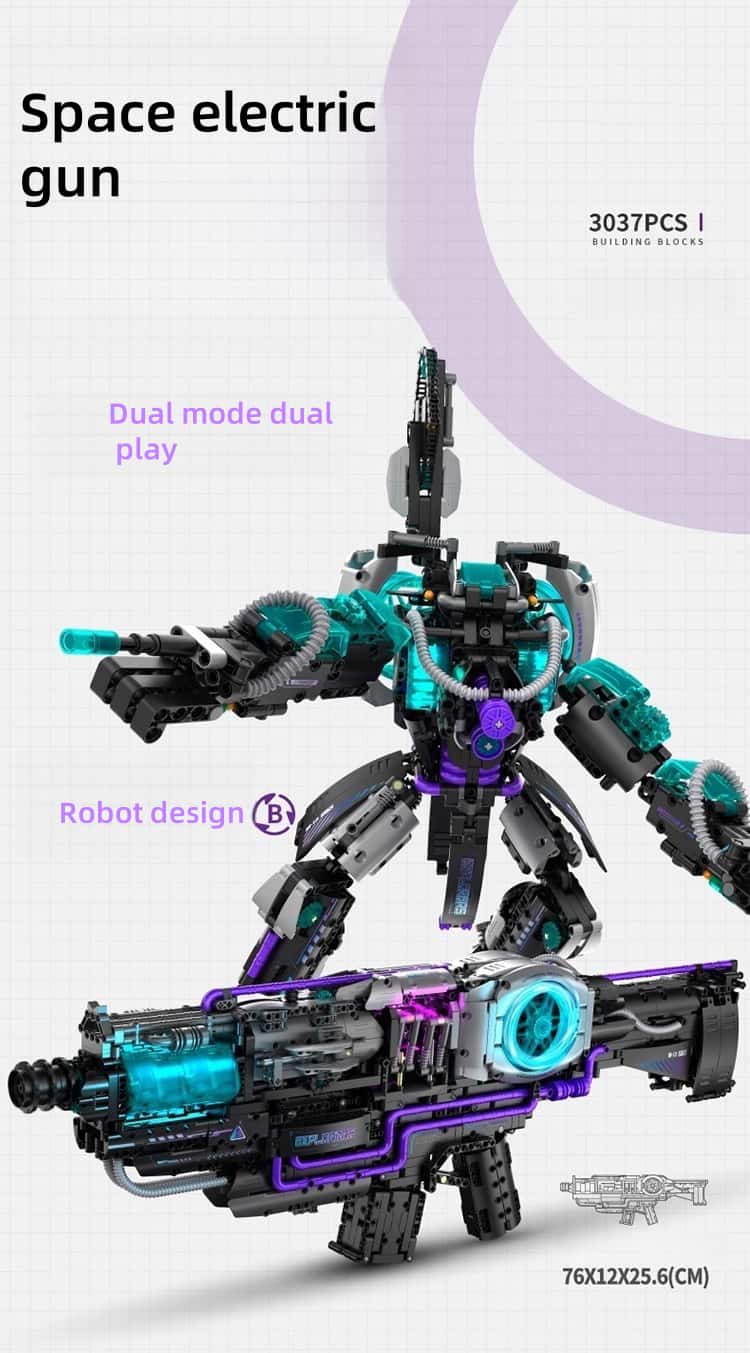New black technology building block gun, continuous firing variable robot, children's boy educational assembly toy gift