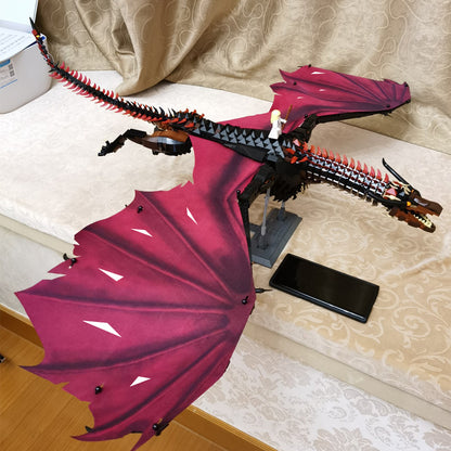 Ninjago Dragon Building Blocks Flame Dragon Model Boys High Difficulty Assembling Flying Dragon Children's Toy Gift