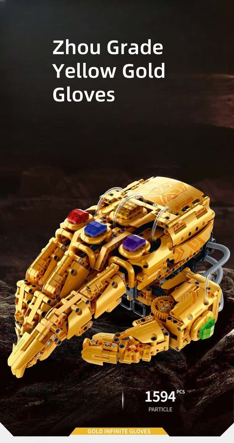 Iron Man Thanos Infinity Gloves Wearable Hydraulic Mechanical Arm Assembly Toy Building Blocks Boys Gift