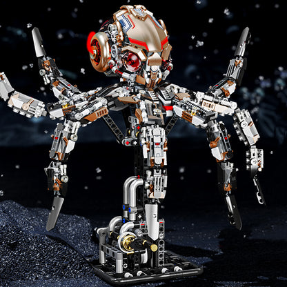 Mechanical octopus building blocks new steampunk assembly toy model desktop ornaments boy gift