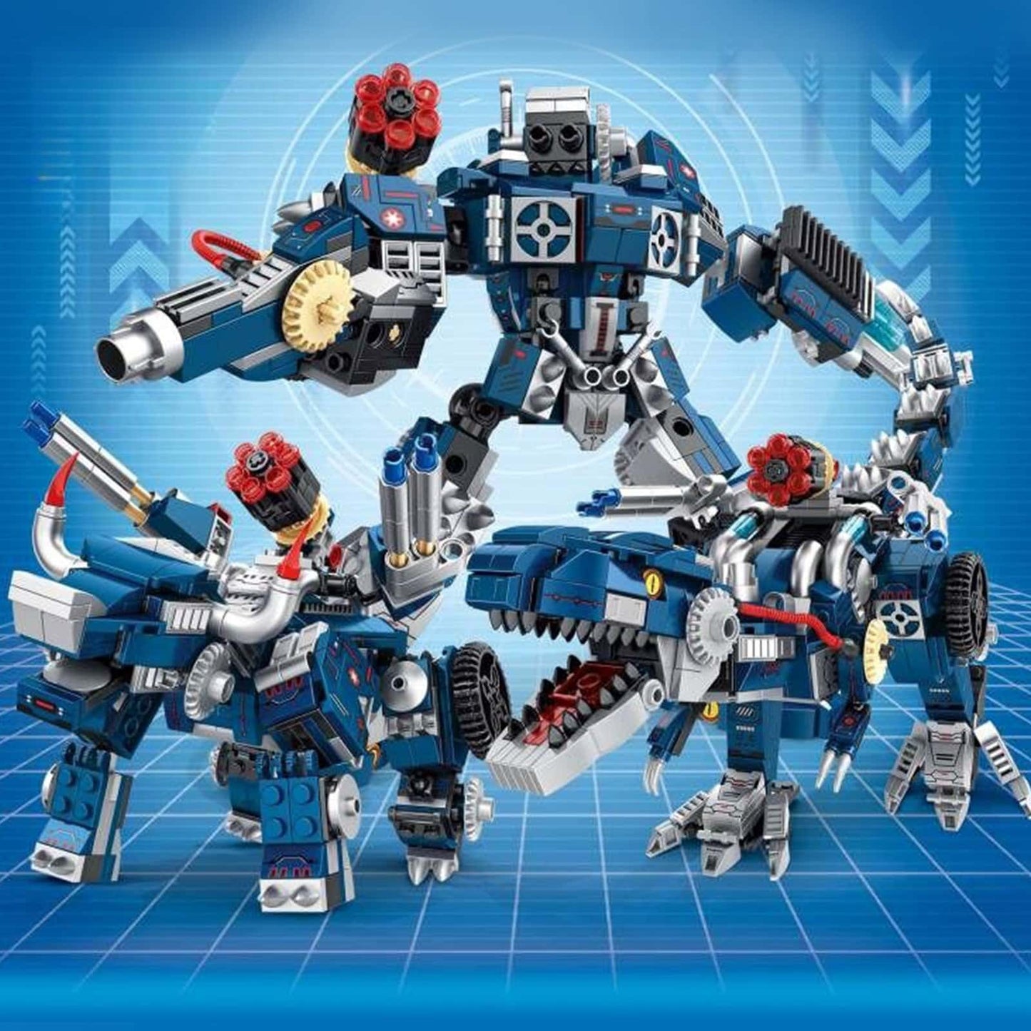 Mechanical deformation Tyrannosaurus Rex can be changed into 3 forms, assembled building blocks, children's educational dinosaur toys