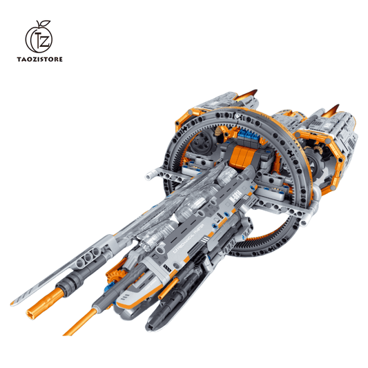 [1184 pieces] Space cruise battleship assembly model | with display stand | science fiction spaceship building block toy | collection decoration model