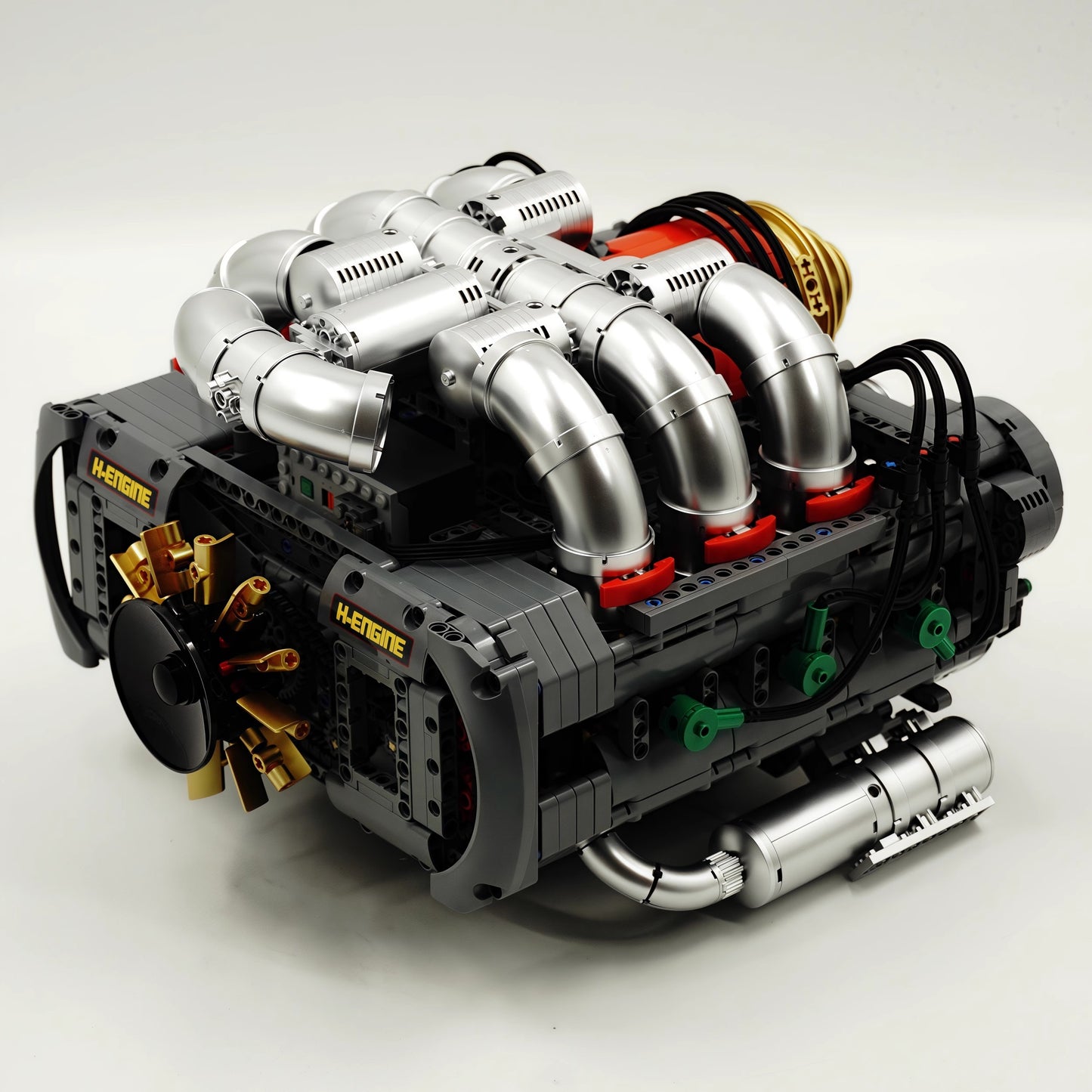 911 horizontally opposed 6-cylinder engine building block model electric assembly technology toy boy birthday gift collection display first choice