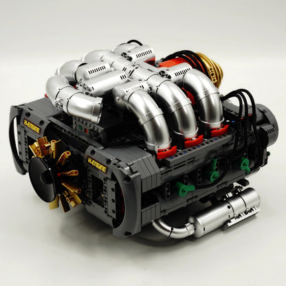911 horizontally opposed 6-cylinder engine building block model electric assembly technology toy boy birthday gift collection display first choice