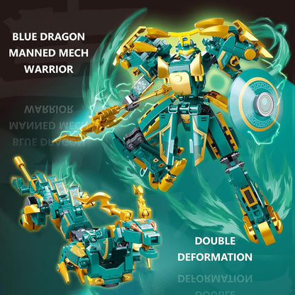 Transformer Mech Robot Building Blocks Set, Cool Warrior Robot as Christmas Birthday Gift for Adults and Children (Green Mech 244 Pieces)