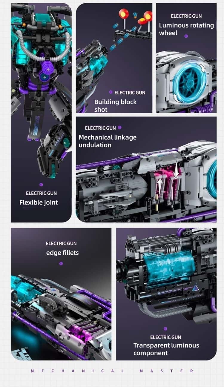 New black technology building block gun, continuous firing variable robot, children's boy educational assembly toy gift