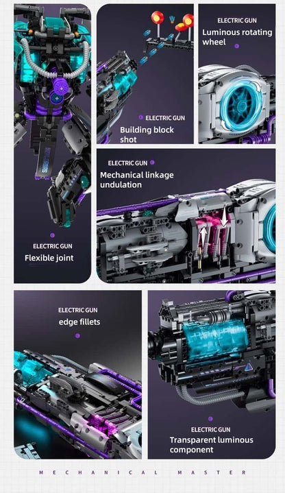 New black technology building block gun, continuous firing variable robot, children's boy educational assembly toy gift