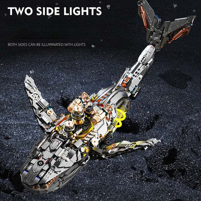 Mechanical whale building blocks new steampunk assembly toy model desktop ornaments boy gift