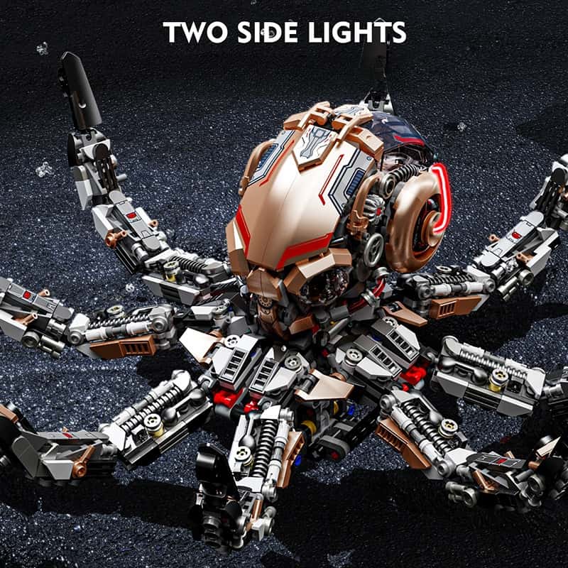 Mechanical octopus building blocks new steampunk assembly toy model desktop ornaments boy gift