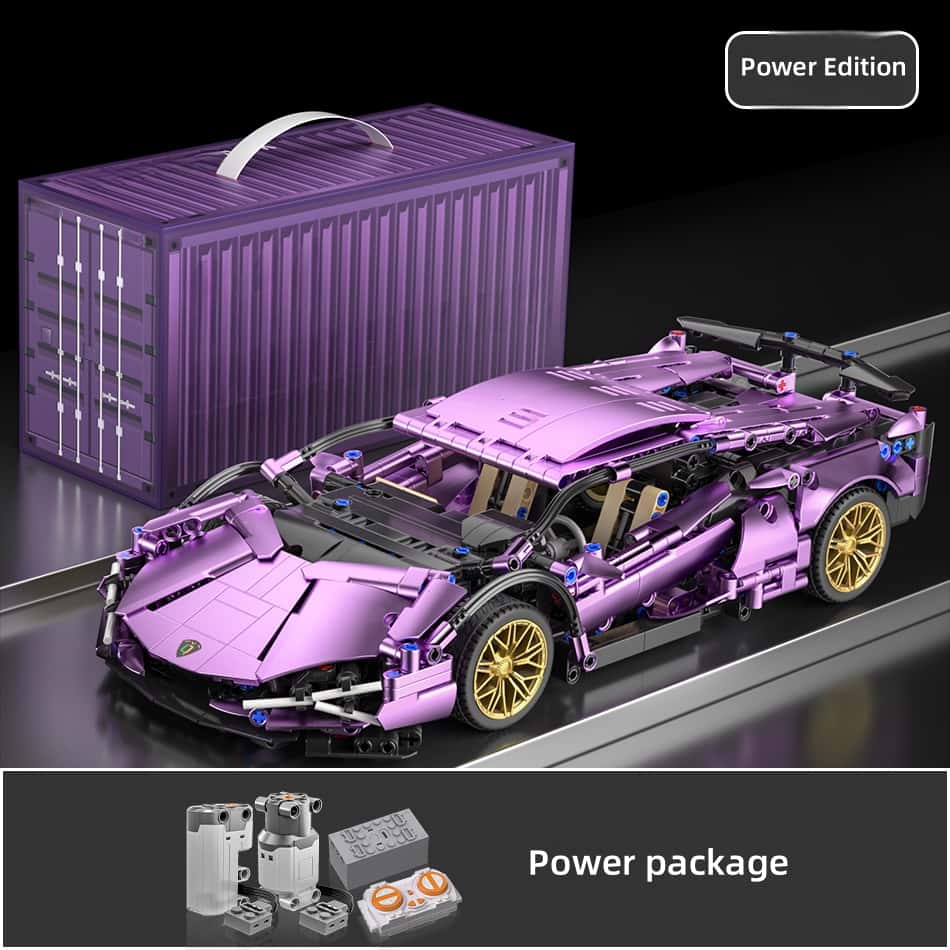 Cool remote control Lambo sports car + electroplated purple exterior + colorful lights + upgraded motor power children's gift