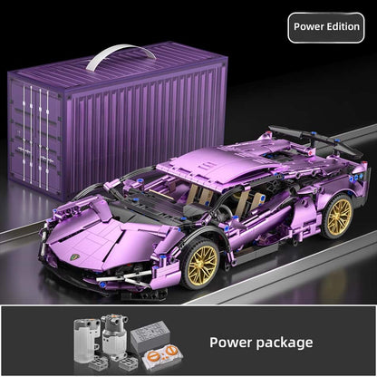 Cool remote control Lambo sports car + electroplated purple exterior + colorful lights + upgraded motor power children's gift