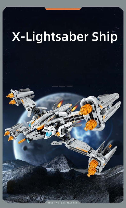 X-ray Sword Ship Model Technology Particles High Difficulty Boys Splicing Linkage Educational Building Blocks Toy Gift Children DIY