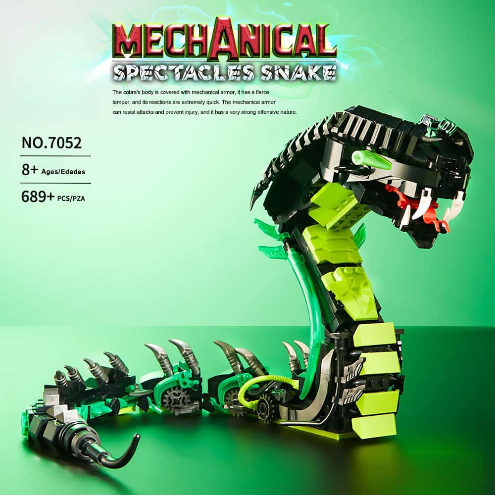 Mechanical Cobra Light Edition Educational Small Particle Assembly Building Blocks Science Education Assembly Toy Gift