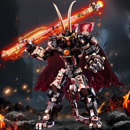 Mecha Robot Building Blocks Set, Monkey King Action Figure Toy with Flexible Joints and Weapons, Hero Warrior Chinese Style Mecha Model, Collectible Gift for Boys and Girls