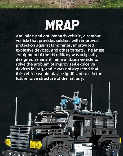 Mine-proof ambush vehicle assembly toys for boys educational brain building block toys children's gifts 6-14 years old