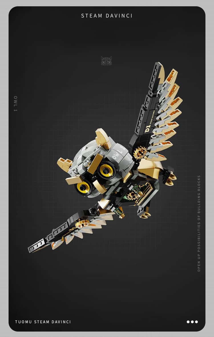 Steampunk Owl Building Blocks Mechanical Gear Model Ornaments Toy