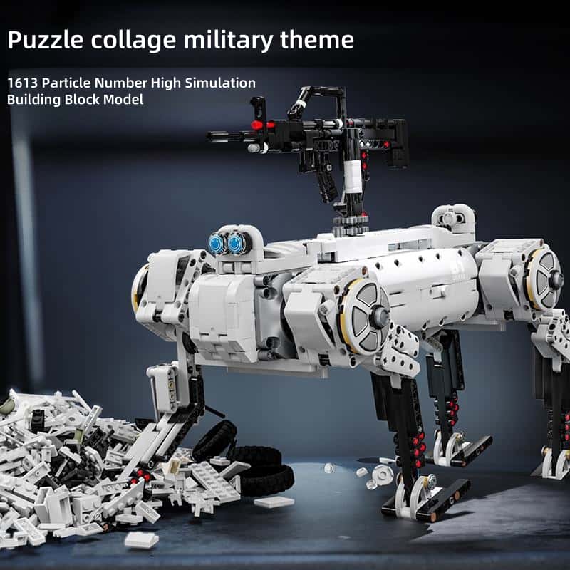 New unmanned robot dog military weapon children's educational building block toys boy's holiday gift