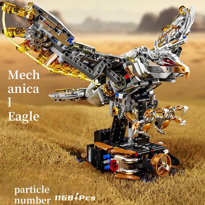 Mechanical eagle building blocks New steampunk eagle assembly toy model Desktop ornaments boy gift