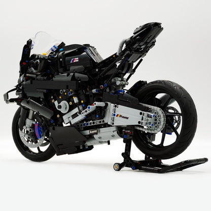 Black Warrior Motorcycle Large Assembling Building Blocks Toy Puzzle Boys Difficulty Model Gift