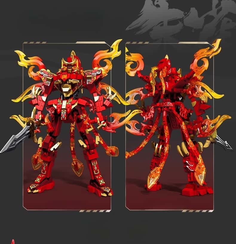 Ninjago building blocks mythical beast Suzaku Sacred Armor Chinese style mecha model suitable for boys and girls to collect gifts [a set of building blocks to create two forms]