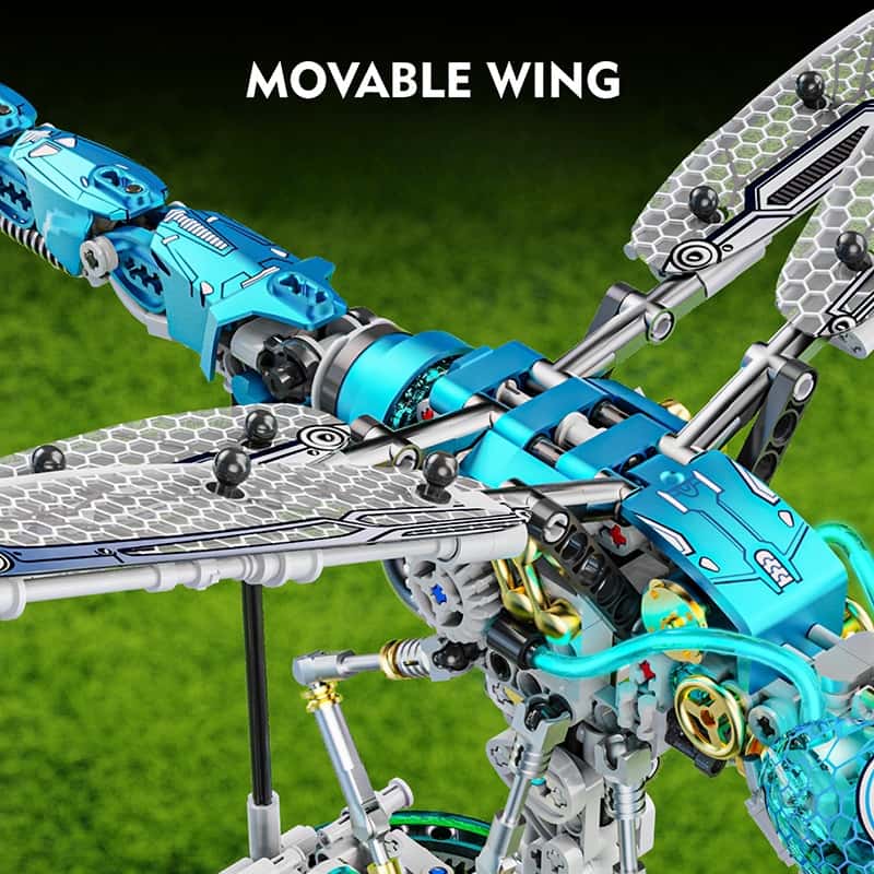 Mechanical dragonfly building blocks new steampunk dragonfly assembly toy model desktop ornaments boy gift