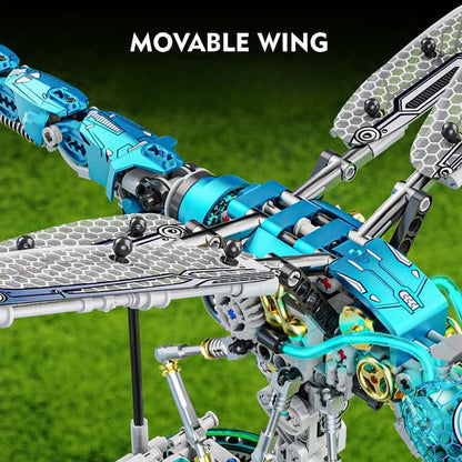 Mechanical dragonfly building blocks new steampunk dragonfly assembly toy model desktop ornaments boy gift
